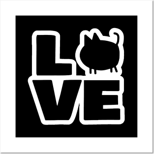 Love Cats in White Valentines Day Posters and Art